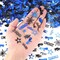 Blue and Black Graduation Confetti 2026 – Congrats Grad Table Scatter Decorations – Multi-Shape Glitter Confetti for Class of 2026 Graduation Party, Senior Night & College Commencement Decor
